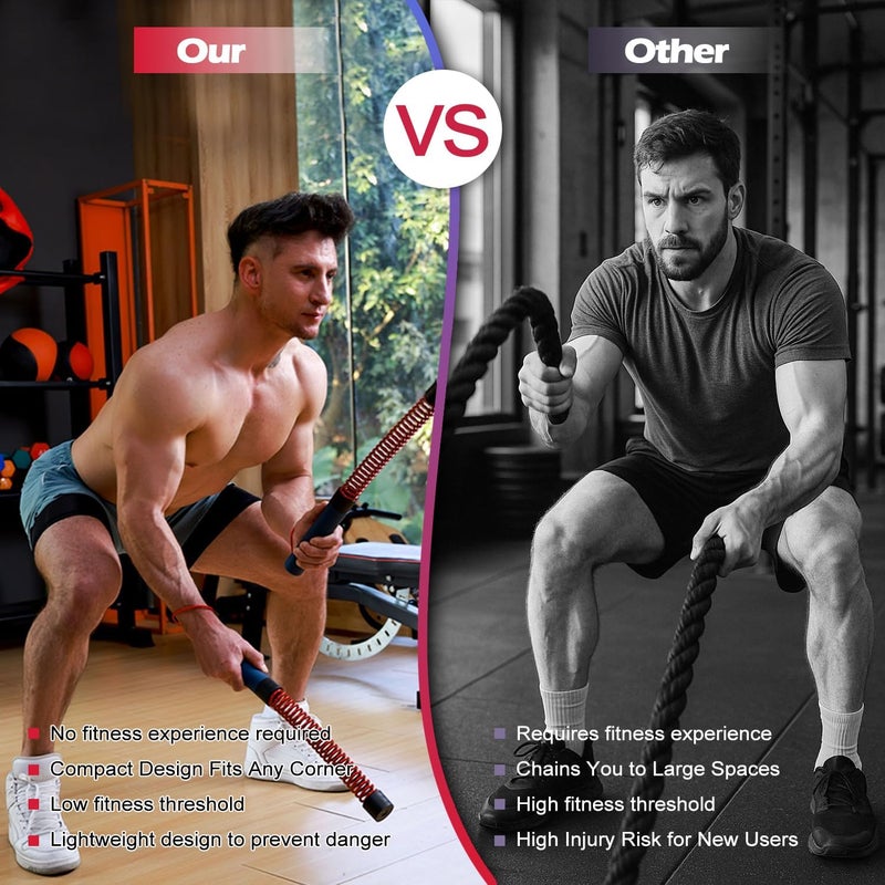 Rumexeng Upgraded Ropeless Battle Ropes for Home Gym,Four Adjustable Weight 1.7-2.8 lb, Weighted Workout Cords for HIIT, Strength, and Low-Impact Cardio Training, Home Gyms to Burn - Image 5